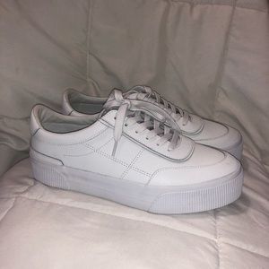 White platform sneakers